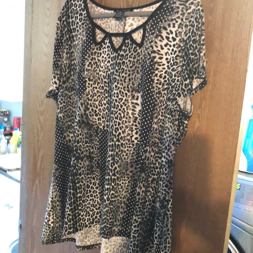 Knit animal print top